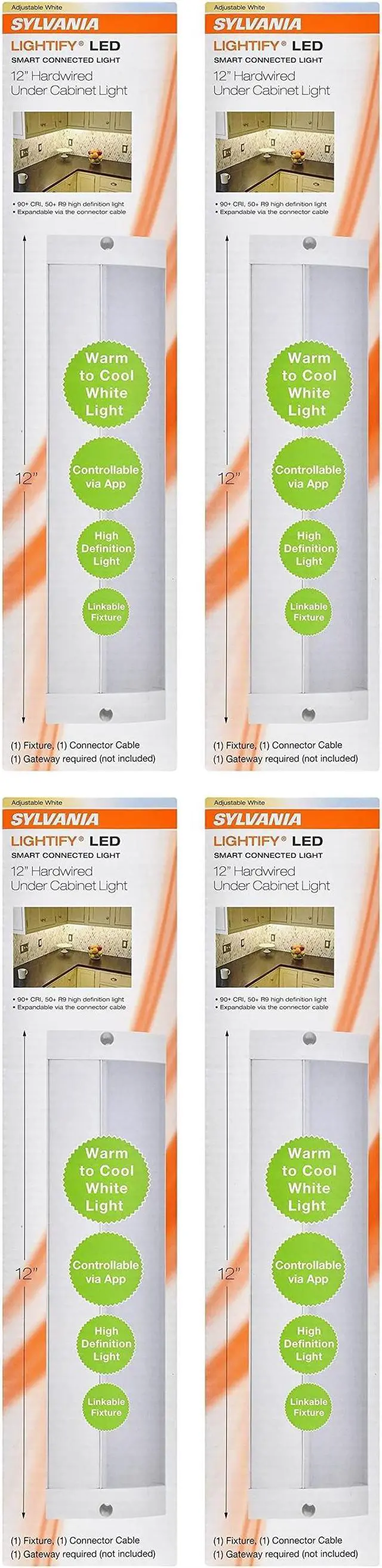 Alt view image 2 of 5 - (4 lamps) SYLVANIA  71148 LED Undercabinet Light , Adjustable White, 12 inches, works with Alexa (hub required)
