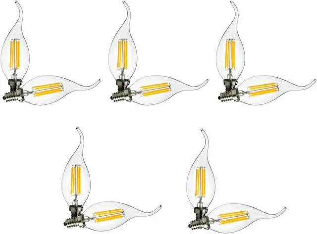 Main image of (case of 10 bulbs) Sylvania 70945 LED Decorative Light 1.6 watt B10 Candelabra Screw Base 2700K Daylight LED Filament, bent tip, warm white