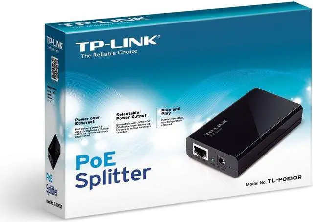 Alt view image 6 of 8 - TP-LINK TL-POE10R Gigabit PoE Splitter Adapter, IEEE 802.3af compliant, Up to 100 meters (328 Feet), 5V/12V Power Output