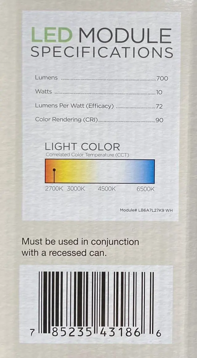 Alt view image 4 of 7 - (case of 4) Prescolite LB6A7L27K9 LiteBox 6 inch round LED Downlight and Retrofit Trim, 2700K, 700 Lumens, 10 watts, dimmable, white trim, recessed lighting LED