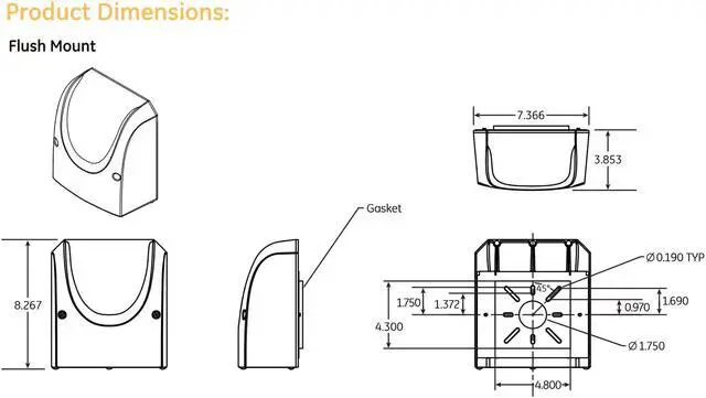 Alt view image 2 of 3 - (case of 2) GE Lighting Evolve LED Wall Pack, EWLS01040AF750N1FMDKBZ LED Wall Pack, 4000 Lumens, Flush Mount, 5000K