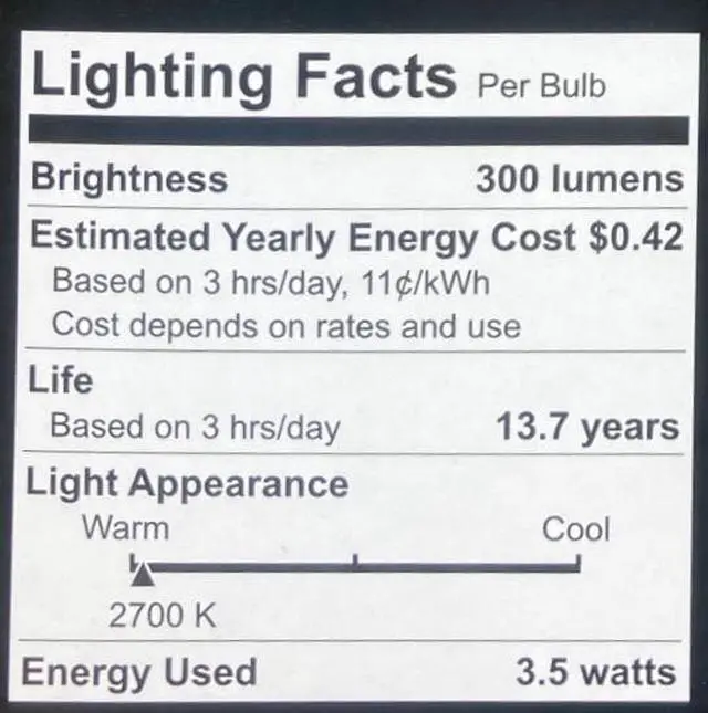 Alt view image 3 of 3 - (pack of 6) GE 93107093 Candelabra LED Bulbs, 3.5 watts (40 watt replacement), medium base, dimmable, clear decorative LED light bulbs