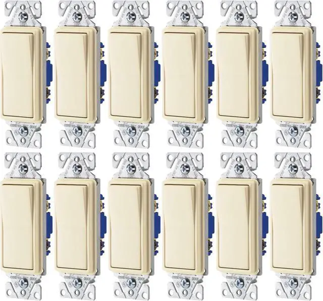 Main image of (case of 12) EATON Wiring 7503LA-BOX 15-Amp 120-Volt 3-Way Decorator, Light Almond