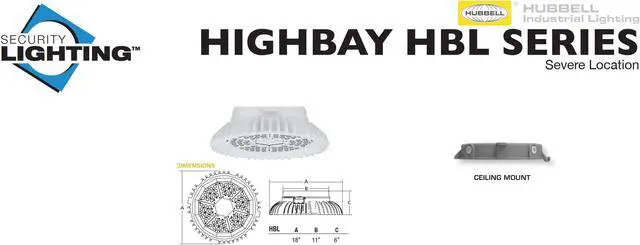 Alt view image 2 of 4 - Hubbell Industrial Lighting HBL Highbay Series for Severe Location, HBL-60LU-X6-35K-N-070-WH-SL, 60 LED count, universal 120-277V, 3500K, Narrow, White, translucent white Sag Lens