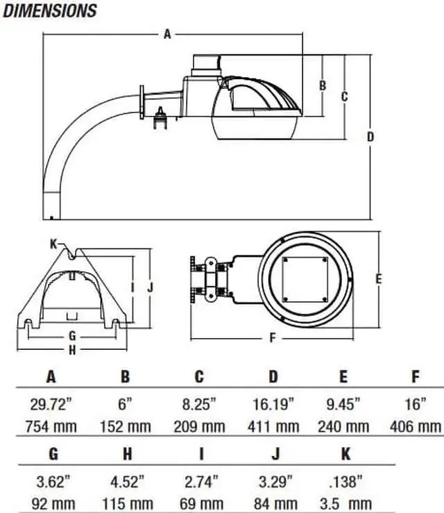 Alt view image 3 of 6 - Hubbell Outdoor Lighting DDL-9L1-NA-NPC-8C Multi-Purpose Dusk-to-Dawn LED Luminaire, 9 LED Lamps, 40 watt fixture, 120VAC, textured powder coated housing