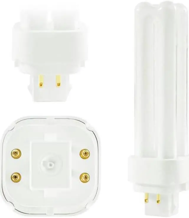 Alt view image 2 of 3 - (case of 10) GE 97595 F13DBX/830/ECO4P Compact Fluorescent 13 watt CFL light bulb, Double Biax 4 Pin