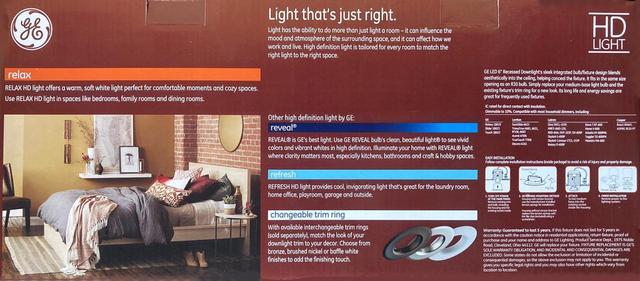 Alt view image 3 of 5 - (6 lamps) GE LIGHTING 47697 relax HD LED Light Bulbs, 6 inch recessed downlight, Soft White, 8 Watt, 700 Lumens, Indoor Floodlight