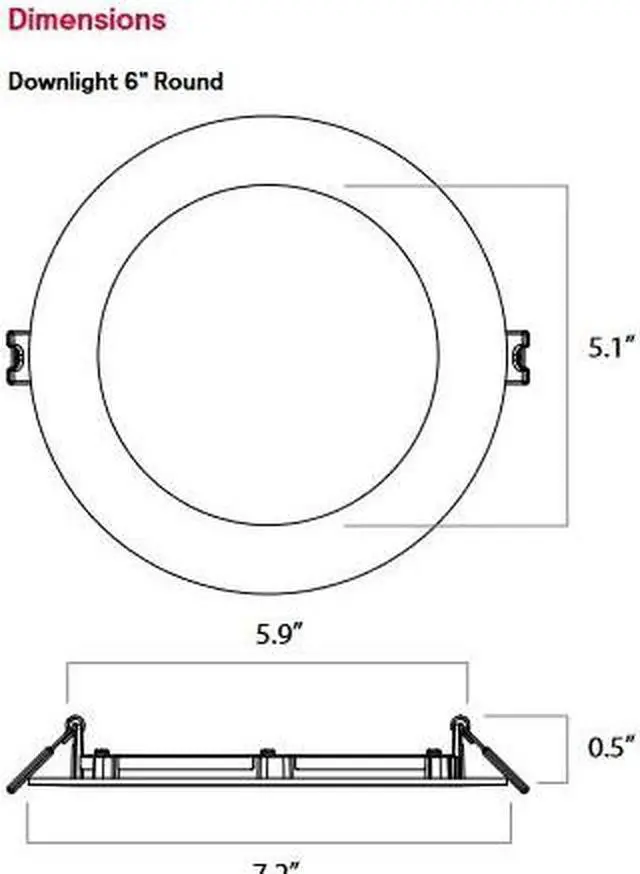 Alt view image 4 of 4 - (case of 6) Philips Lightolier FD6R LED Flat Downlight dual select, CCT selector (2700K, 3000K, 3500K, 4000K & 5000K) and Lumen selector, 6 inch round LED downlight, white, 0-10V Dimming