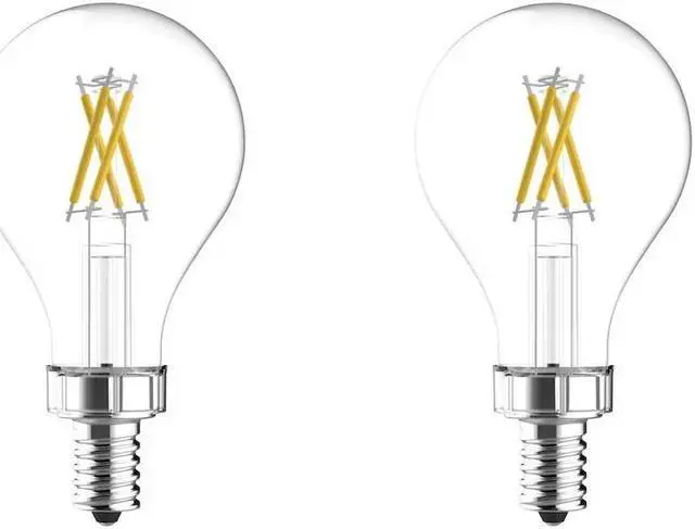 Alt view image 2 of 3 - (2 pack) GE 47957 relax LED comfortable soft white A15 LED Light bulbs, candelabra base, 40 watt equivalent, 320 lumens, HD light, 13 year life