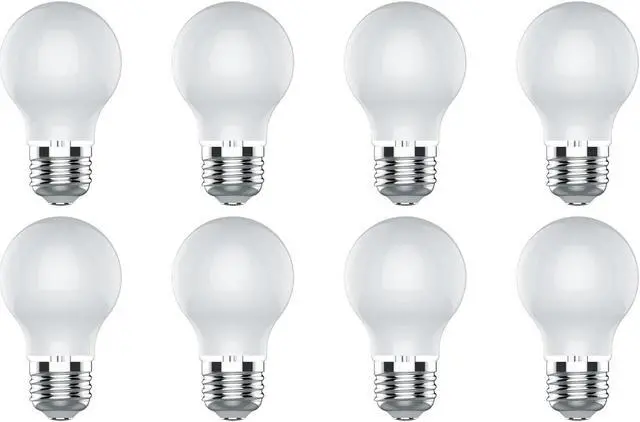 Alt view image 2 of 6 - (8 bulbs)GE relax LED G16.5 Globe Light Bulbs, 40 watt replacement, medium base, warm soft white high definition light, 2700K, Decorative frosted Globe LED Light Bulbs