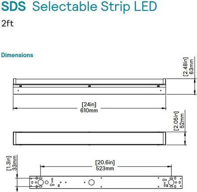 Alt view image 2 of 4 - (case of 6) Philips DayBrite CFI Linear SDS Selectable Strip 2ft LED Stip, Color and Lumen Selectable, 3500K/4000K/5000K, 0-10V Dimming, 1200/1800/2400 lumen  24 inch length LED luminaire