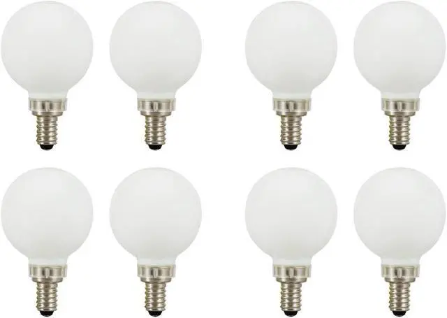 Main image of (8 bulbs) Sylvania LED G16.5 Globe, 25 watt equivalent, Candelabra Base, Frosted, Daylight, Dimmable LED Light Bulb