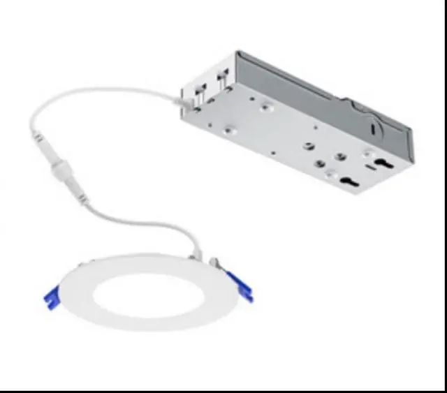 Main image of Philips Lightolier LED flat downlight dual select, 5 inch round FD5RSLMZ10SCTUW, field selectable lumens, 0-10v Dimming, 5 CCT field selectable CCT, White LED Downlight