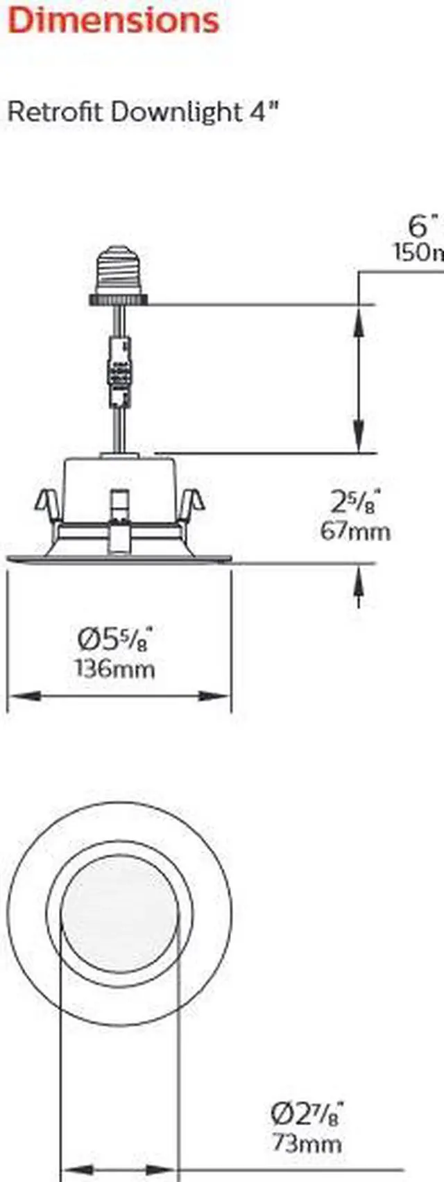 Alt view image 4 of 5 - (case of 6) Philips PILA 4 inch LED Retrofit DownLight, 3000K warm white, 600 lumens, 120V, 80CRI,  round LED luminaire
