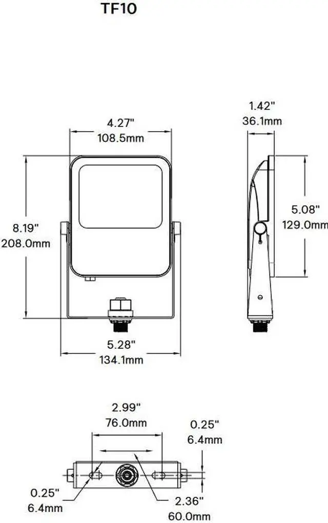 Alt view image 2 of 2 - Philips Stonco LED Slim Flood Area Light, 9 watt, cool white 5000K, Knuckle mount, 1100 Lumens, bronze, 120-277V, security and architectural landscape luminaire