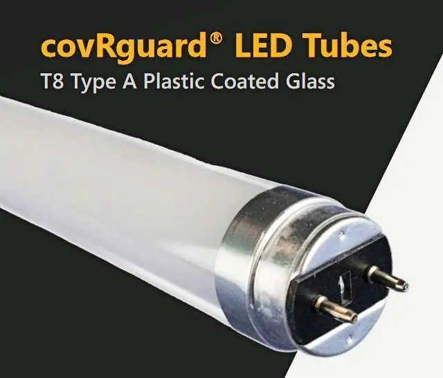 Alt view image 4 of 4 - (case of 20) GE CovRguard LED Tube T8 Type A Plug and Play, 48 inch tube, 4000K Cool White, 1600 lumens, 10 watts, LED upgrade for T8 Fluorescent Lamp, Plastic Coated Glass, NSF food zone