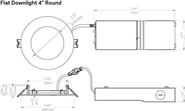 Alt view image 3 of 5 - Philips Lightolier Flat LED Downlight Round 4 inch, Selectable Lumens and Selectable Color Temp, 0-10V Dimming, FD4RSLMZ10SCTUW, Title 24 Compliant LED Luminaire