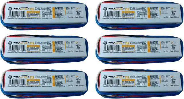 Main image of (case of 6) Ge 93896 ProLine T12 1-bulb Residential/Commercial Fluorescent Light, Electronic Rapid Start Ballast, one lamp T12