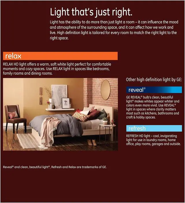 Alt view image 3 of 4 - (6 bulbs) GE Lighting 92282 LED Relax HD 6.5-watt (60-watt Replacement), 500-Lumen LED Candle Light Bulb, Dimmable, Medium Base, Clear Soft White