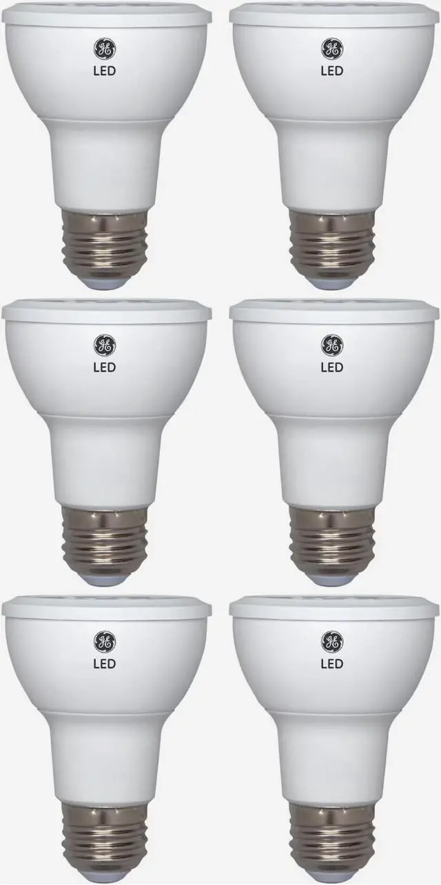 Alt view image 2 of 5 - (6 bulbs) GE Lighting 45533 LED Par20 Indoor Floodlight, 7 watt, Daylight, 500 Lumens, Dimmable LED Light Bulb