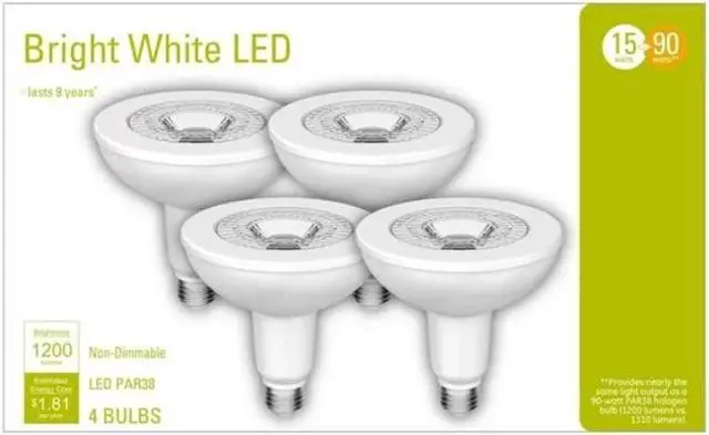 Main image of GE Lighting LED PAR38 Flood Light, Bright Warm White LED Light Bulb, 1200 lumens, 15 watts, equivalent to 90 watt