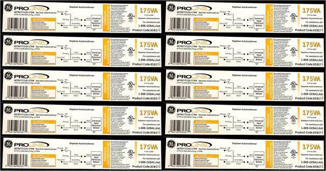 Main image of (case of 10) GE 85857 GETR277/120-175W LFL ProLine Magnetic Core & Coil Ballast