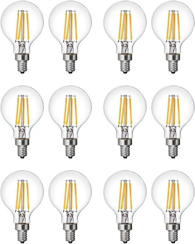 Alt view image 2 of 5 - (12 bulbs) GE 42290 relax LED Soft White, Dimmable G16.5 Globe Light Bulb, 40 watt replacement using only 4.5 watts, 360 lumens, candelabra base