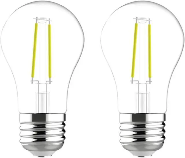 Alt view image 2 of 3 - (2 bulbs) GE classic LED A15, 3.5 watt, 300 lumen 40 watt replacement, Dimmable, medium base, soft white 2700K Ceiling Fan Light bulb