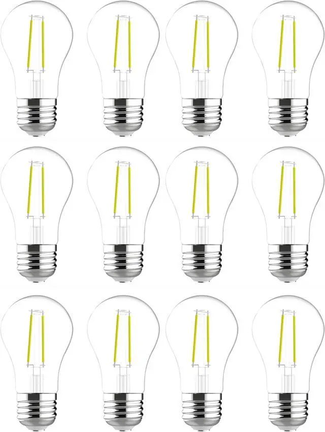 Alt view image 2 of 3 - (12 bulbs) GE classic LED A15, 3.5 watt, 300 lumen 40 watt replacement, Dimmable, medium base, soft white 2700K Ceiling Fan Light bulb