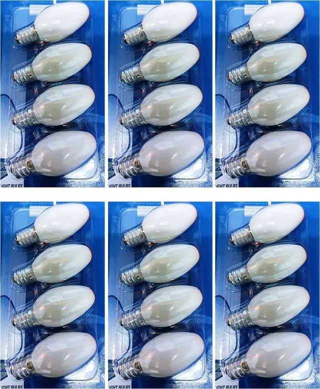 Main image of (24 bulbs) GE 69836 Frosted C7 Night Light Incandescent Night Light Bulb, Soft White, Beautiful Classic Utility Light Indicator Light Safety and Peace
