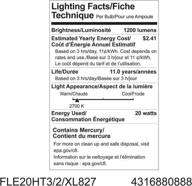 Alt view image 2 of 2 - GE Lighting 80888 Energy Smart Spiral CFL 20-Watt (75-watt replacement) 1200-Lumen T3 Spiral Light Bulb with Medium Base, 1-Pack