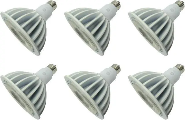 Main image of (6 bulbs) GE 30233 LED PAR38, 3100 lumens, 32 watt, 3500K Natural White, 15 degree spot, wet rated