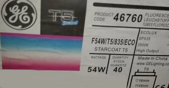 Alt view image 4 of 6 - (Case of 40) GE 46760 Starcoat 46 inch T5 Fluorescent Tube F54W / T5 / 835 / ECO, 46 inch 54 Watt, 5000 lumen, High Output, 3500K