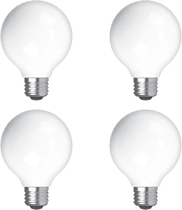 Alt view image 2 of 5 - (case of 4) GE Lighting 25048 LED G25 Light Bulb, Decorative Globe,  4.5 watts (40-Watt Replacement), 350-Lumen, Energy-Star Rated, Dimmable Medium Base, Frosted White