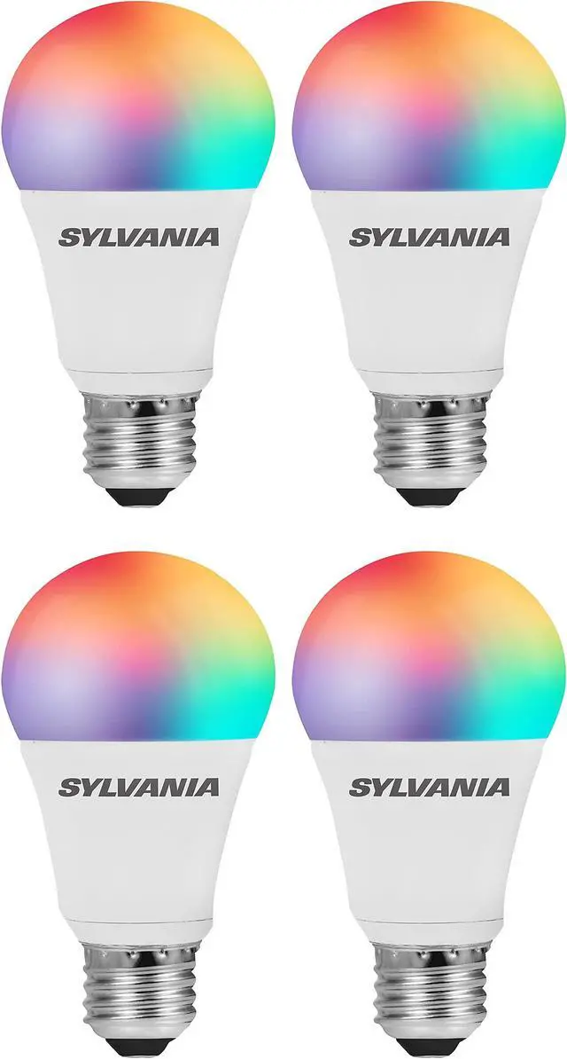Main image of (4 bulbs) SYLVANIA SMART+ ZigBee Bulb, Color Changing and Dimmable A19 LED Bulb,60 Watt Equivalent, Works with SmartThings, Wink, and Amazon Echo Plus