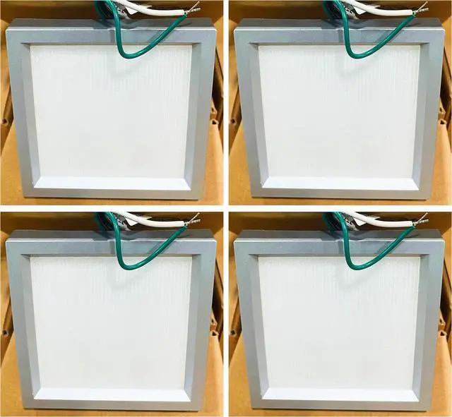 Alt view image 4 of 4 - (case of 4) Lightolier SlimSurface LED 4 inch square luminaire, 2700K, Aluminum finish, 80CRI, 650 lumens, S4S827K7AL