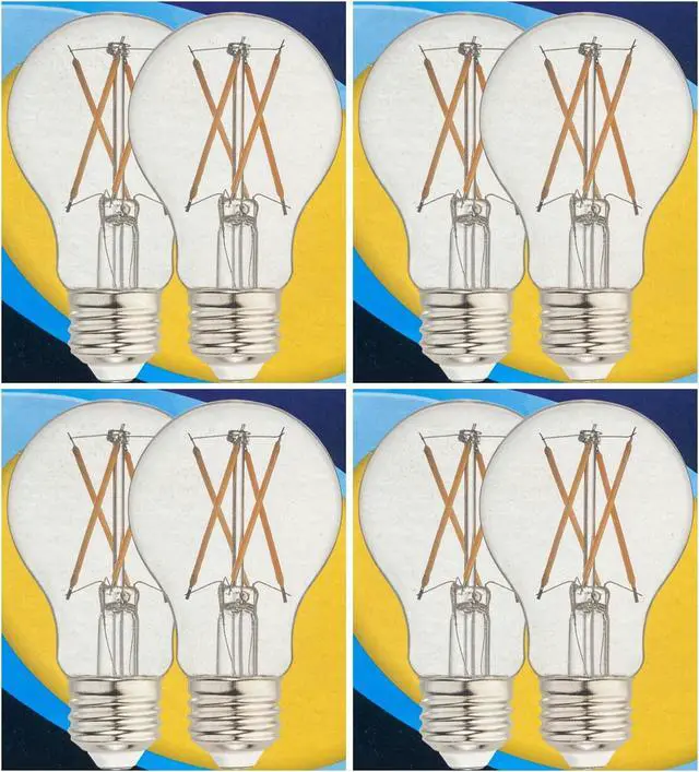 Alt view image 3 of 4 - (8 bulbs) GE Lighting 37674 A19 LED Light Bulb, 60 watt equivalent, Crystal Clear, soft white, Dimmable, medium base