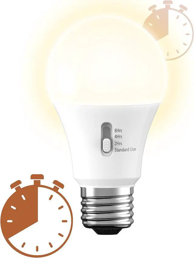 Alt view image 2 of 7 - GE Lighting LED+ Timer Light  Bulb, Soft White, Built-In Automatic Timer, A19 Light Bulb (1 Pack)