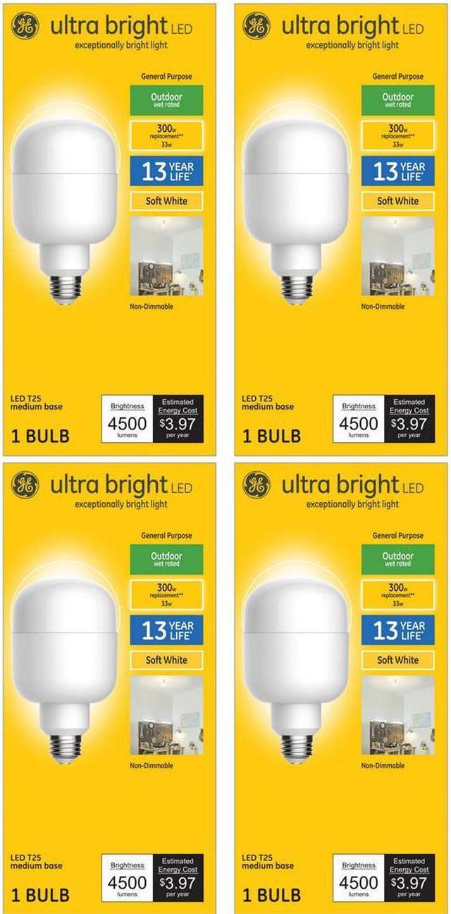 case of 4 GE Lighting ultra bright LED Light Bulb 300 watt