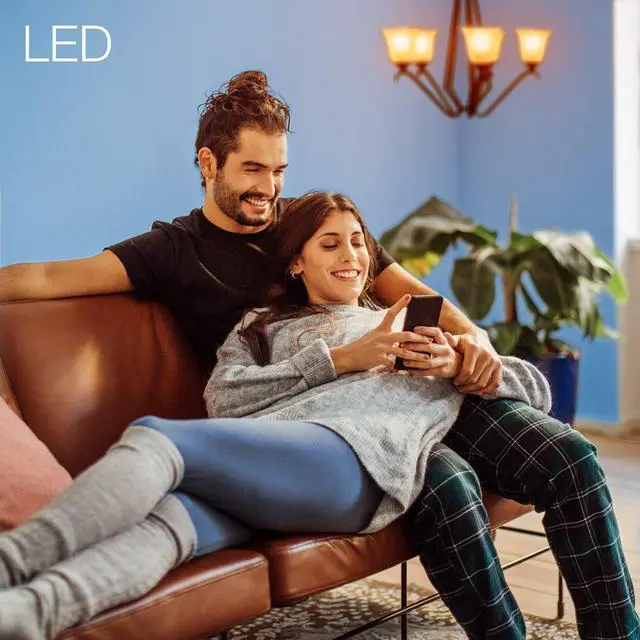 Alt view image 3 of 7 - (12 bulbs) SYLVANIA 79721 Vintage Decorative LED Light Bulb, Efficient 4 Watts, B10, Medium Base, Amber Glass Edison Style, Amber Glow 2175K, Dimmable