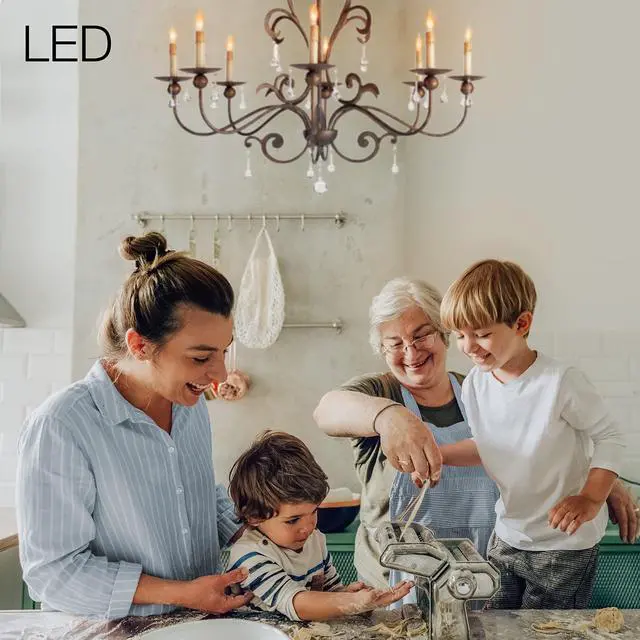 Alt view image 4 of 7 - (12 bulbs) SYLVANIA 79721 Vintage Decorative LED Light Bulb, Efficient 4 Watts, B10, Medium Base, Amber Glass Edison Style, Amber Glow 2175K, Dimmable
