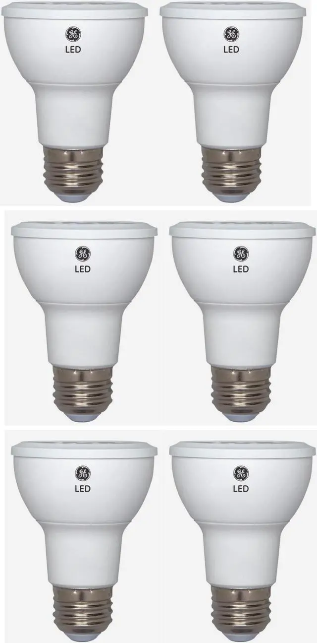 Alt view image 2 of 4 - (6 bulbs) GE Lighting warm white LED PAR20 indoor floodlight, 50 watt replacement using only 7 watts, 570 lumens, Exceptional Color Contrast and Boldness, Dimmable
