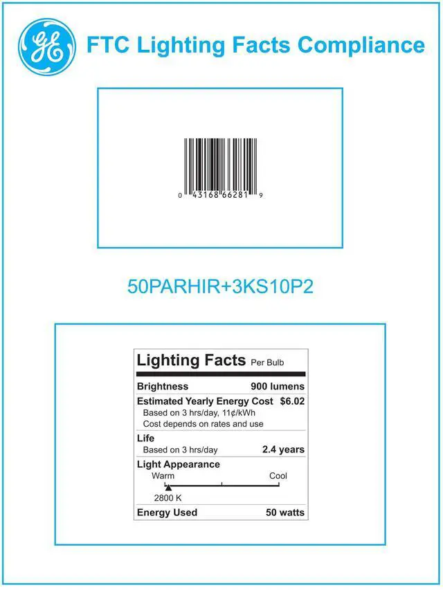 Alt view image 6 of 6 - GE 66281 Energy Efficient Halogen Spotlight Bulb, 90 Watts, 120 Volt