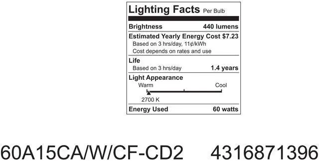 Alt view image 5 of 5 - GE A15 Ceiling Fan Decorative Light Bulb, Soft White Finish, 60-Watts, Candelabra Base, 2-Pack