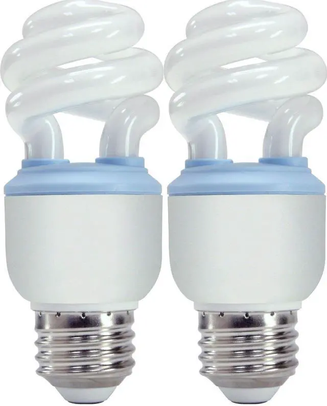 Main image of GE Lighting 67451 Reveal Spiral CFL 10-Watt (40-watt replacement) 450-Lumen T3 Spiral Light Bulb with Medium Base, 2-Pack,Color Enhanced Long Life