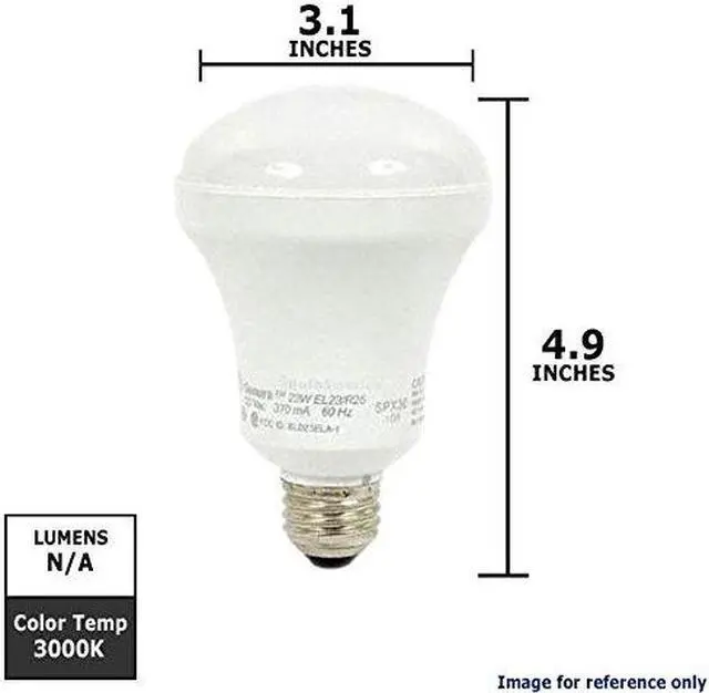 Alt view image 2 of 3 - GE 12273 - EL23/R25/WW Flood Screw Base Compact Fluorescent Light Bulb,  1100 lumen, 23 watts, 3000K Warm White