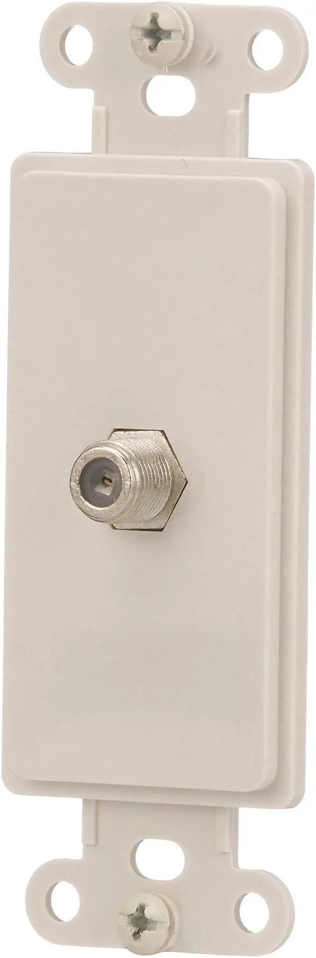 Alt view image 2 of 6 - (case of 10) EATON Wiring 2162LA Single Type F Coaxial Adapter with Decorator Insert, Category 3 RJ11, RJ14, Light Almond