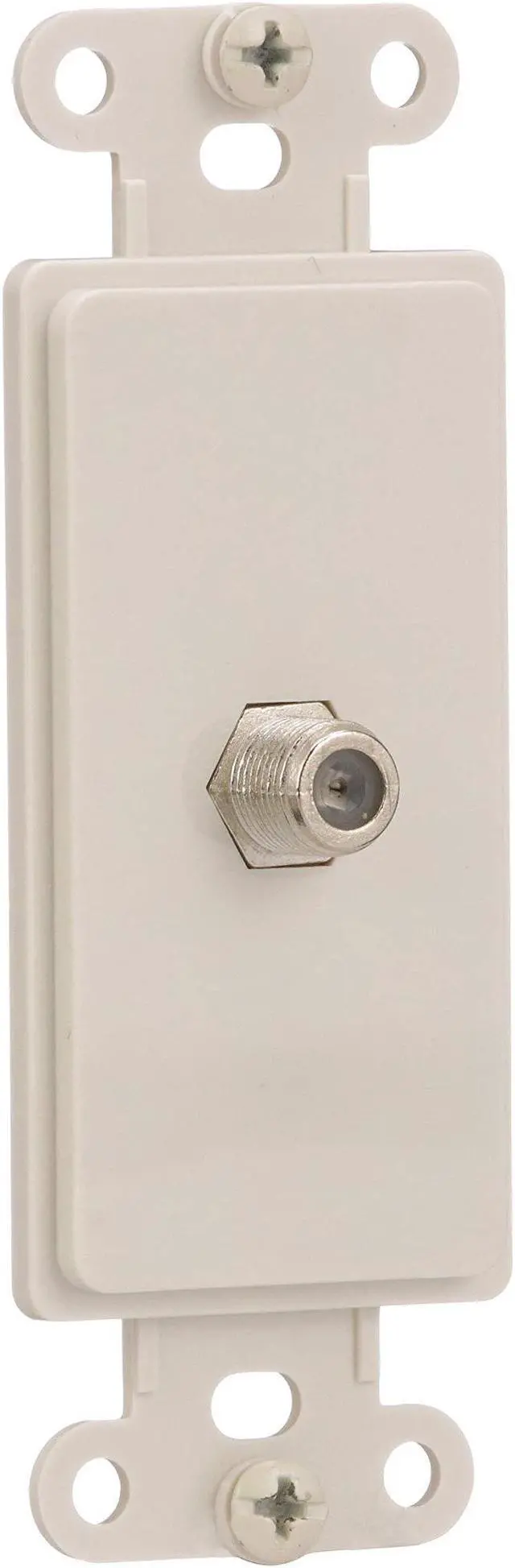 Alt view image 6 of 6 - (case of 10) EATON Wiring 2162LA Single Type F Coaxial Adapter with Decorator Insert, Category 3 RJ11, RJ14, Light Almond