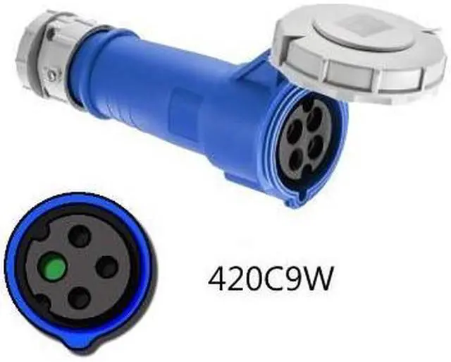 Alt view image 2 of 3 - Eaton Arrow Hart AH420C9W Water-Tight Pin and Sleeve Connector, 20A, 250V, 3 Pole, 4 Wire, Grounding, 3-Phase, Watertight, Blue Nylon, Female, IP69K & IP67