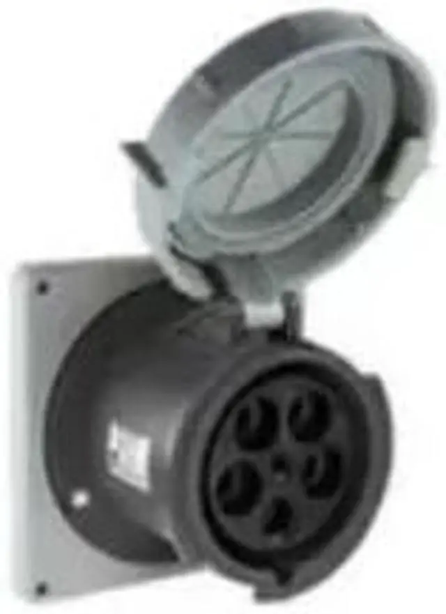 Main image of Eaton Arrow Hart AH530R5W Pin and Sleeve Receptacle, 30 Amp, 4 pole 5 Wire, 600V, Black, IP69K, IP67